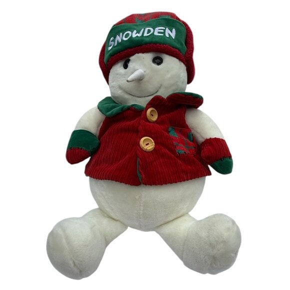 VNTG Snowden Plush STUFFED Snow Man Trapper Hat Commonwealth Christmas Holidays - Picture 1 of 16